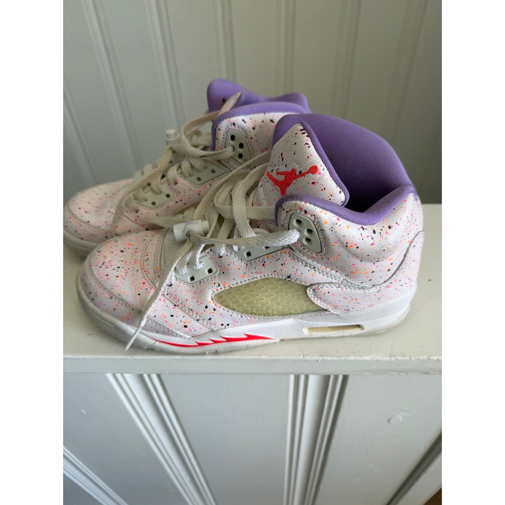 Jordan 5 Retro Easter White Multi Color Speckle CT1605-100 Mens 5Y Womens 6.5